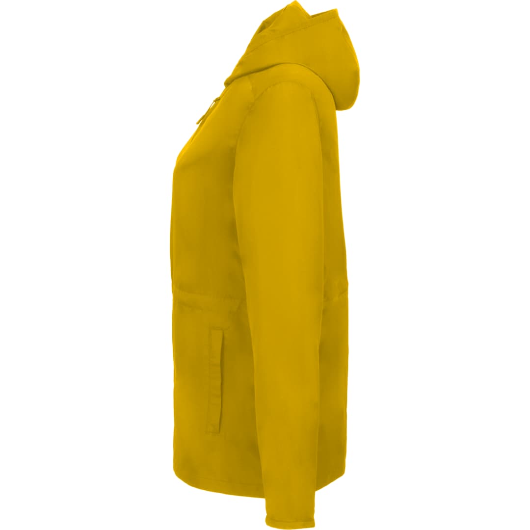 Left View of Yellow ANETO Lightweight Packable Jacket - Women's plain