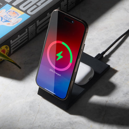 Black Native Union Rise 2-IN-1 Qi2 Wireless Charger