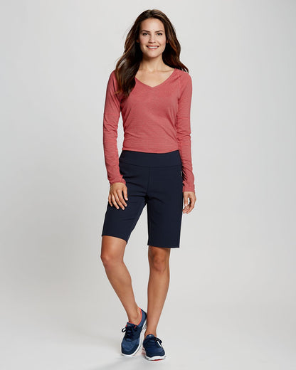 Liberty Navy Cutter & Buck Pacific Performance Pull On Womens Short  - XS