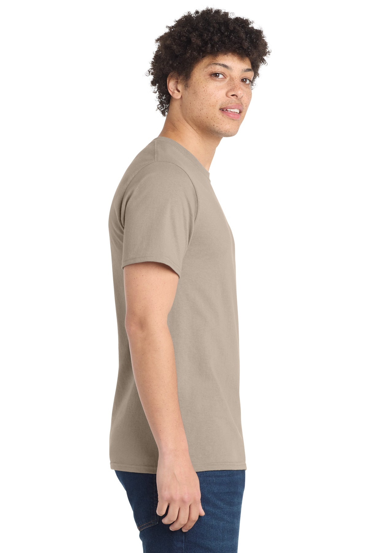 Light Sand Port & Company Tall Essential Tee. PC61T