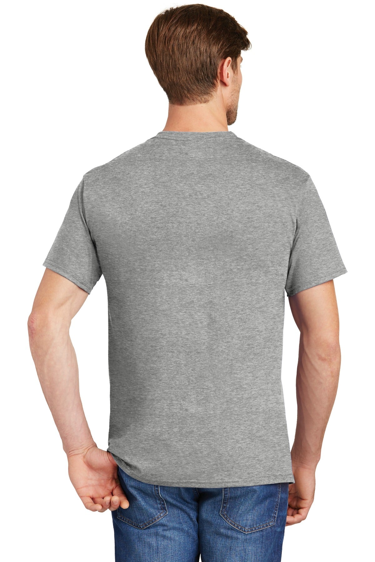 Light Steel Hanes - Authentic 100% Cotton T-Shirt with Pocket. 5590