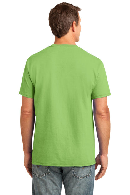 Lime Port & Company Core Cotton Pocket Tee. PC54P