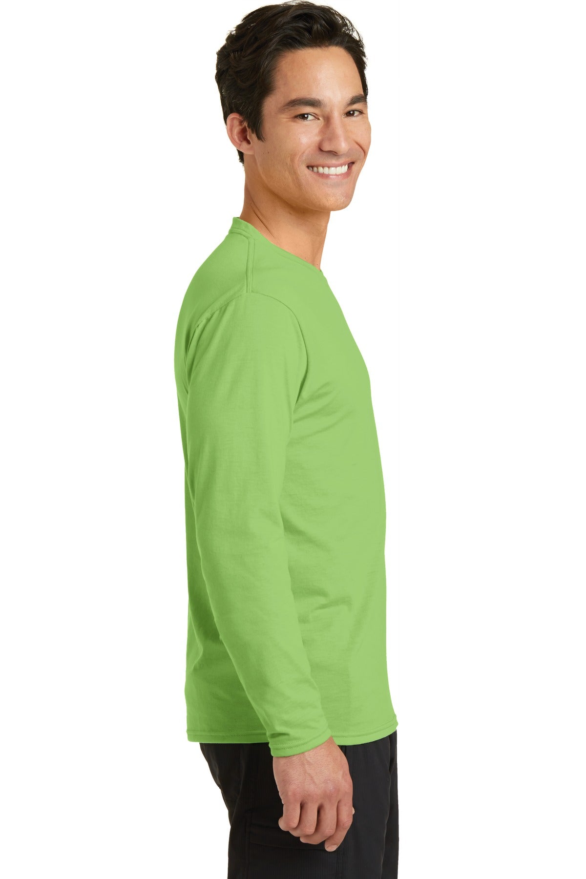 Lime Port & Company Long Sleeve Performance Blend Tee. PC381LS