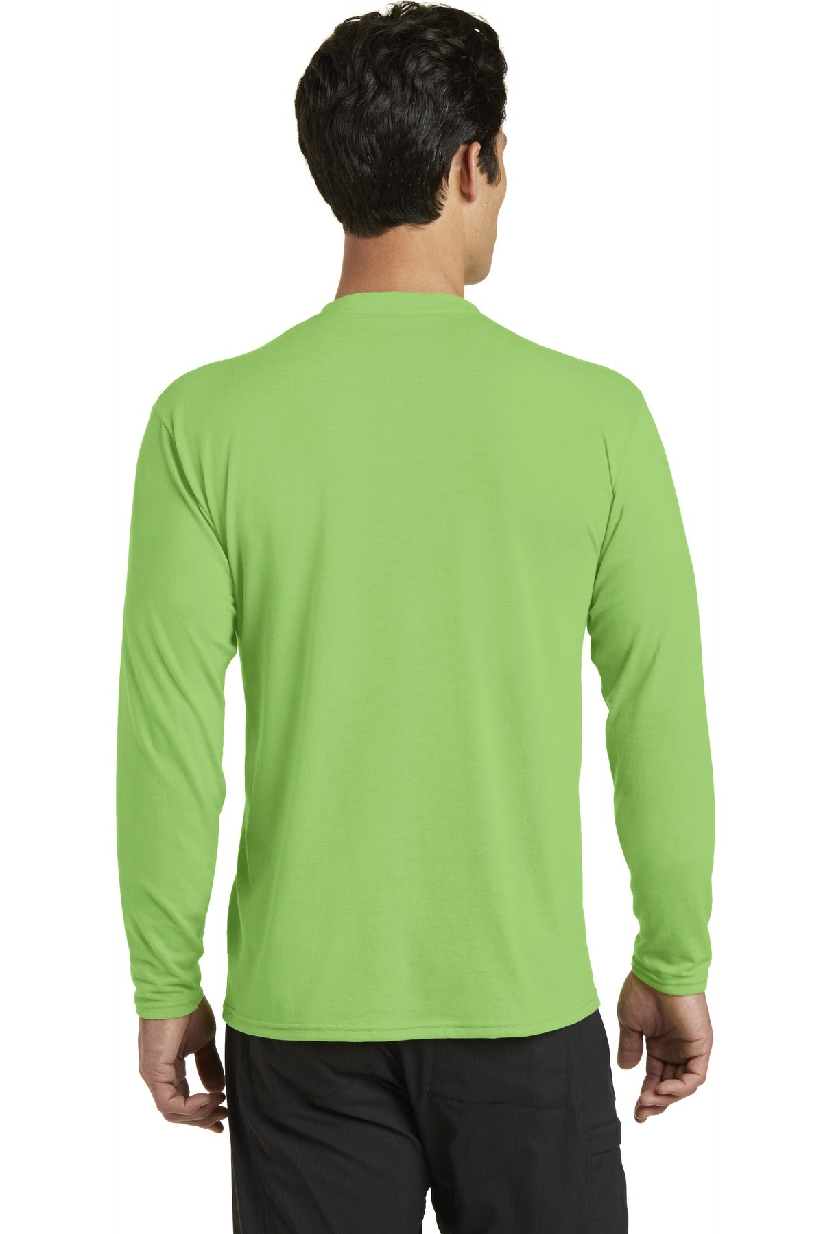 Lime Port & Company Long Sleeve Performance Blend Tee. PC381LS