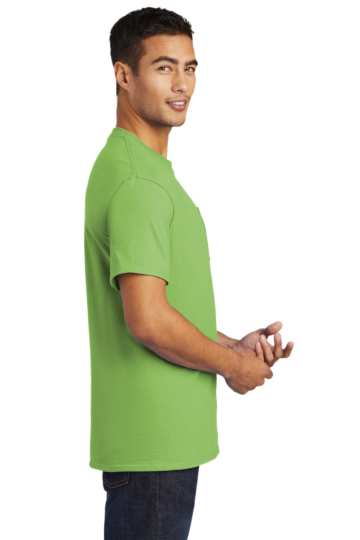 Lime Port & Company - Tall Essential Pocket Tee. PC61PT