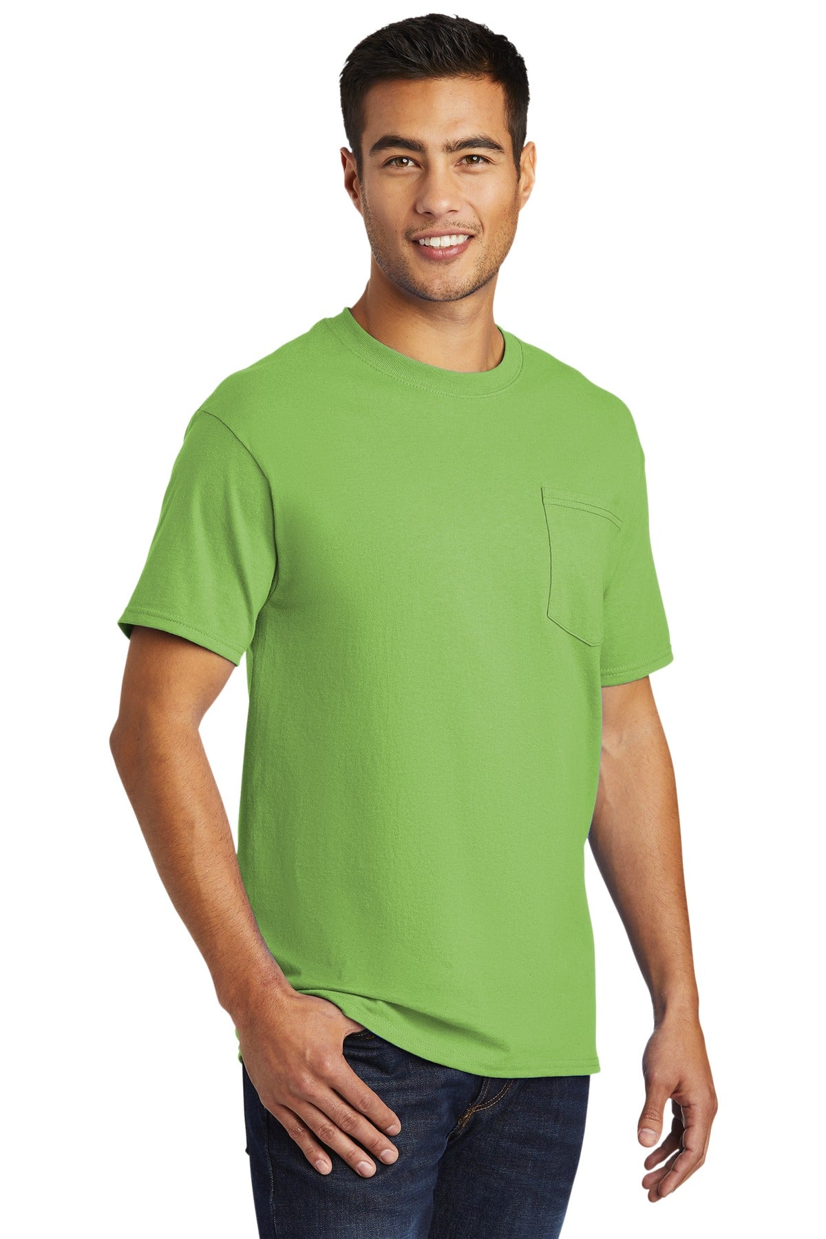 Lime Port & Company - Tall Essential Pocket Tee. PC61PT