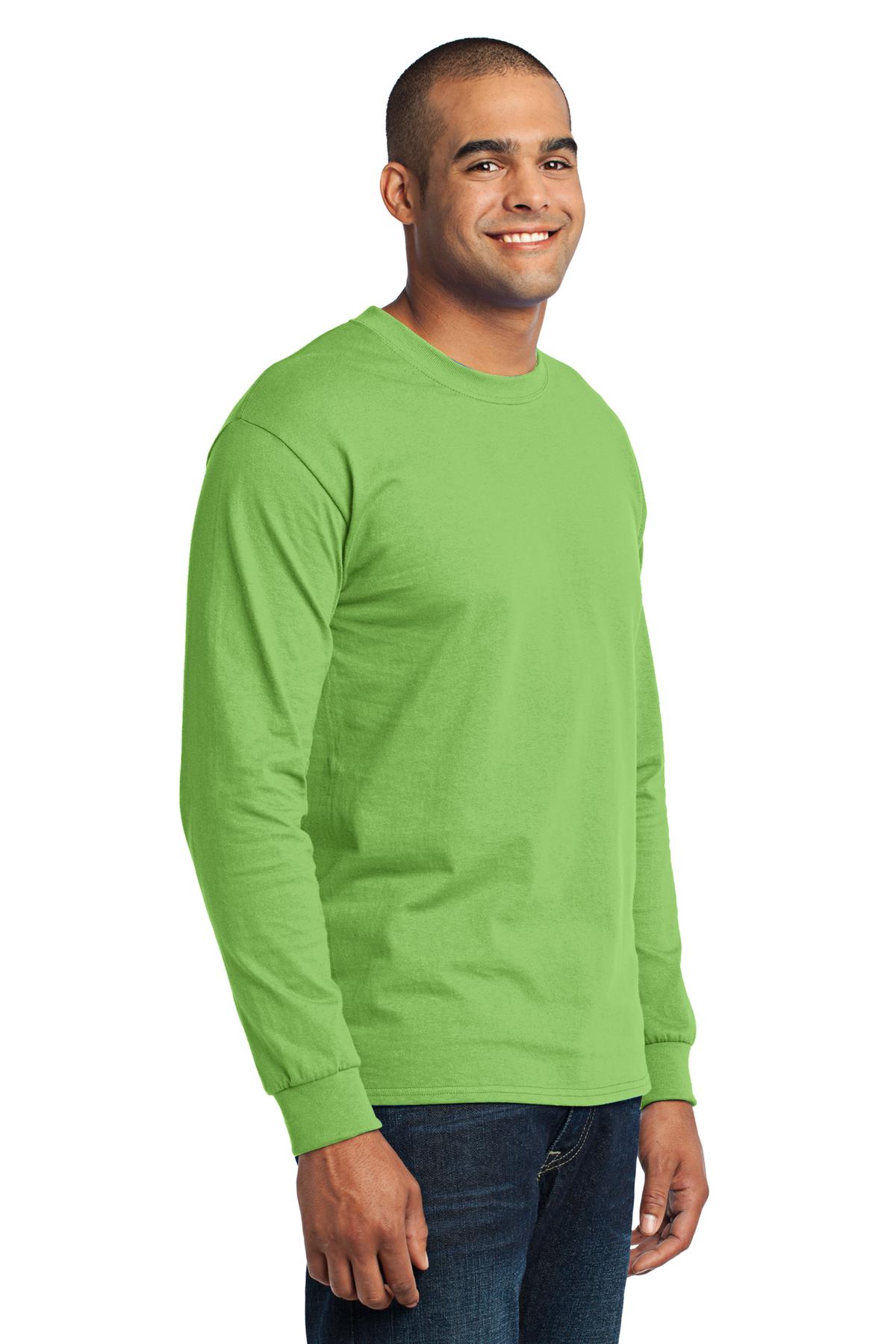Lime Port & Company Tall Long Sleeve Core Blend Tee. PC55LST