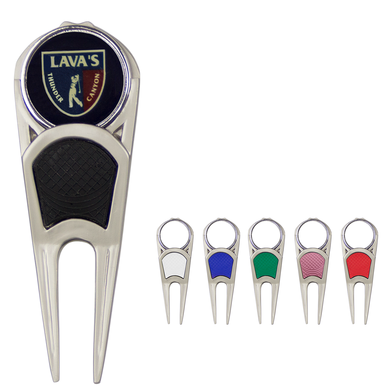Matte Nickel Black Grip Lite Touch Divot Tool with Clip