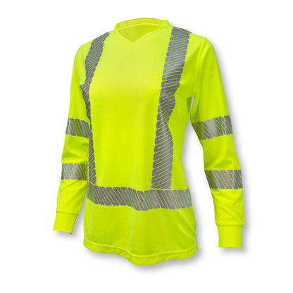 ST21 Class 3 High Visibility Women's Long Sleeve T-Shirt with Max-Dri™ - Green - Size XL