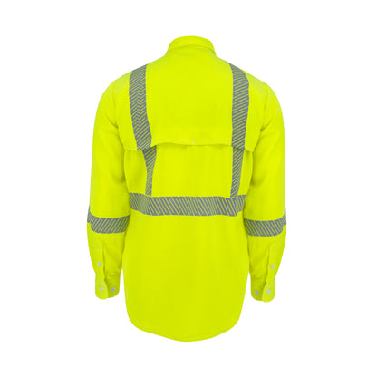 VTS5VSH3 Tecasafe® One 5.7 oz Class 3 Vented FR Shirt - Fluorescent Yellow - Size 2X
