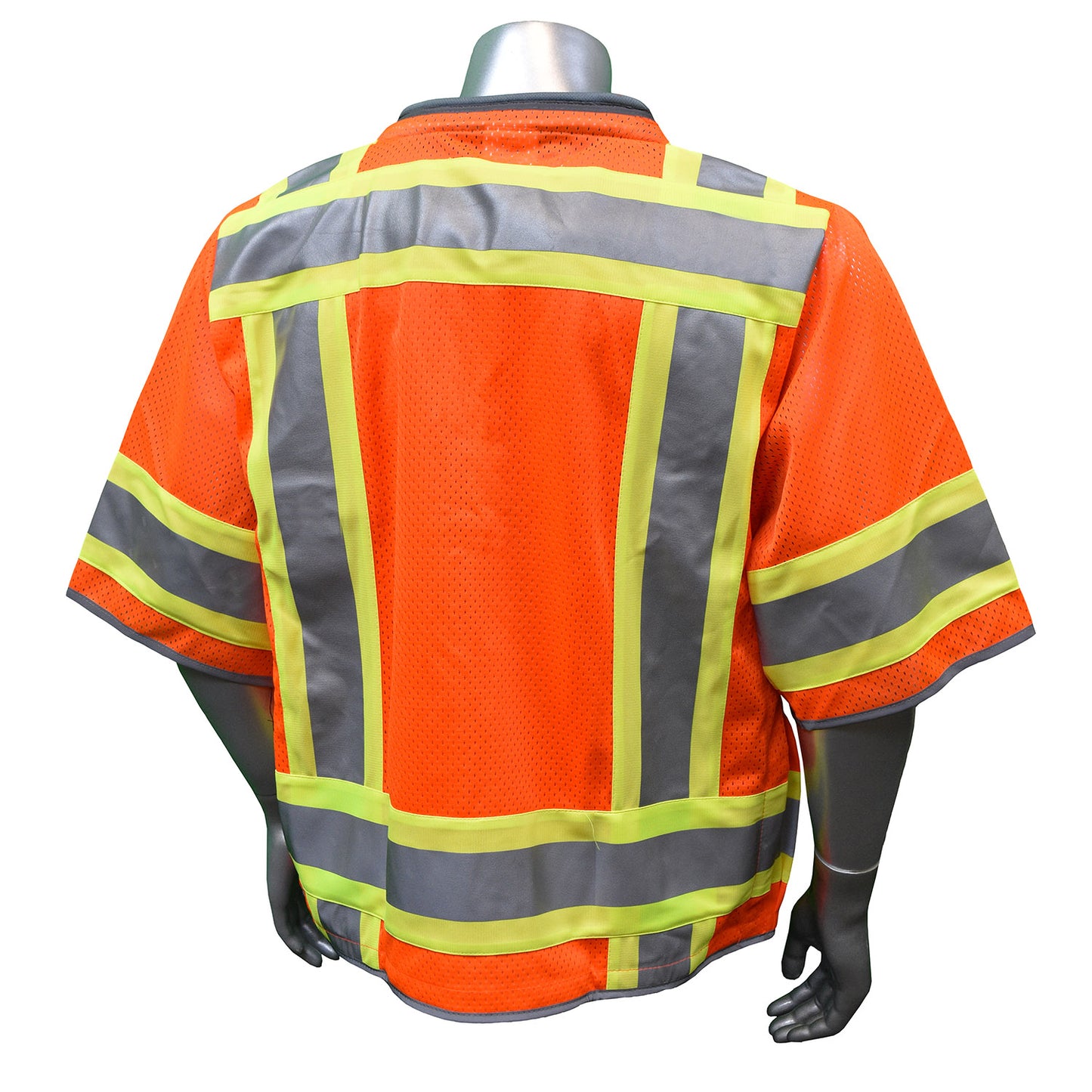 SV55-3 Class 3 Heavy Woven Two Tone Mesh Engineer Vest - Green - Size 2X