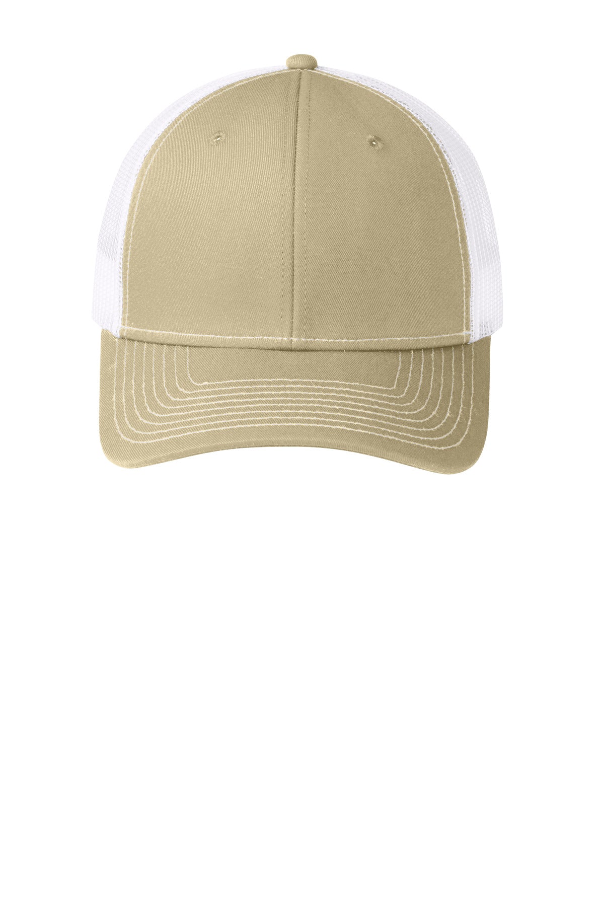 LtKhaki/Wh Port Authority Snapback Trucker Cap. C112