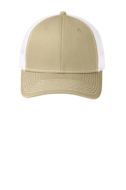 LtKhaki/Wh Port Authority Snapback Trucker Cap. C112