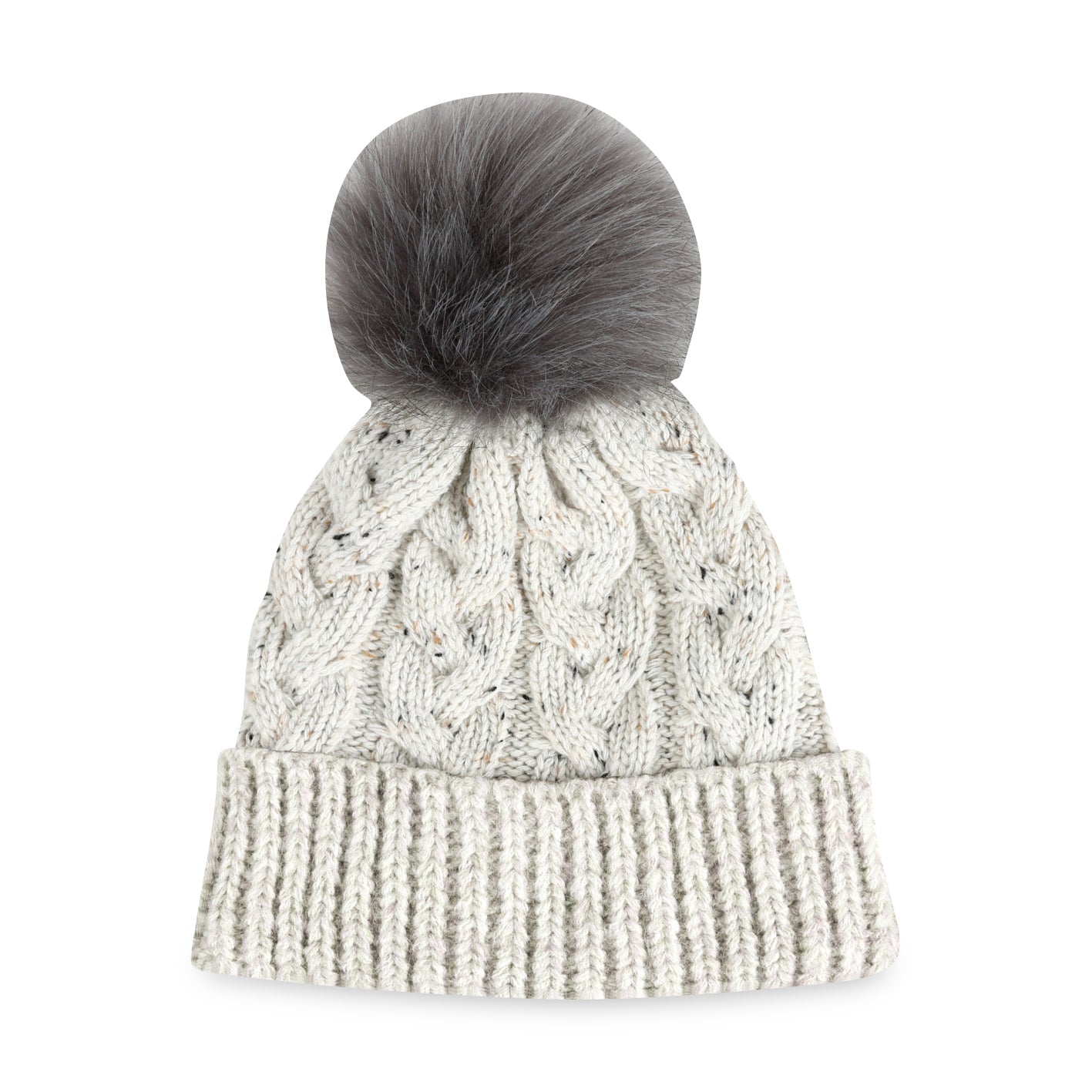 Oatmeal Ahead Speckle Pom Knit Hat