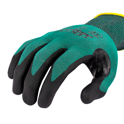 RWG738 TEKTYE® A4 Dark Green Nitrile Dip Cut Protective Work Glove - Size L