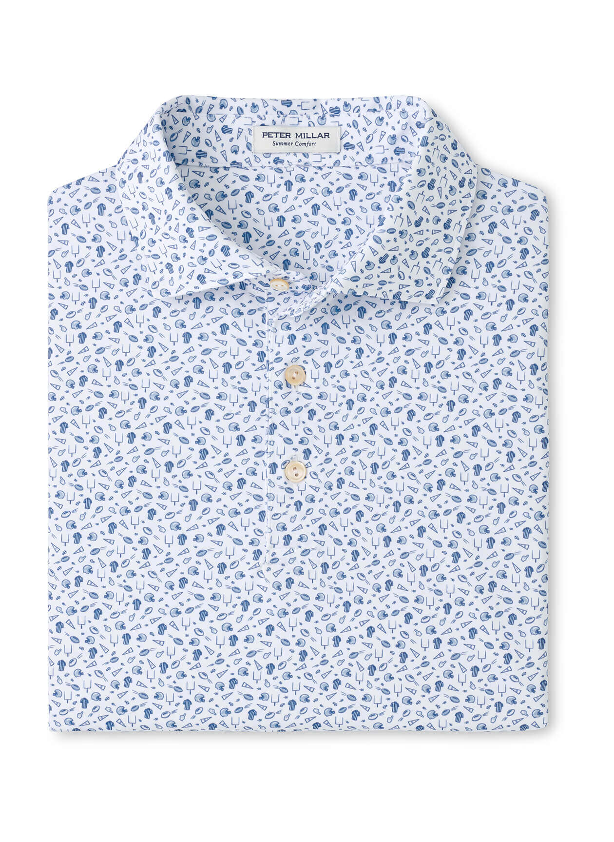Peter Millar Men's Kickoff Performance Jersey Polo - Blue Frost - SM