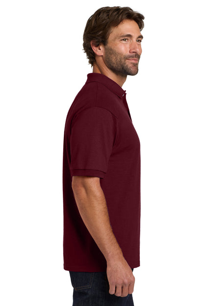 Maroon Hanes EcoSmart - 5.2-Ounce Jersey Knit Sport Shirt 054X