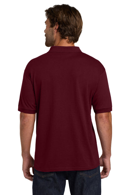 Maroon Hanes EcoSmart - 5.2-Ounce Jersey Knit Sport Shirt 054X