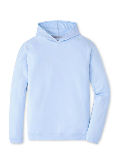 Peter Millar Men's Collegiate Pine Sugar Stripe Hoodie - Cottage Blue - SM