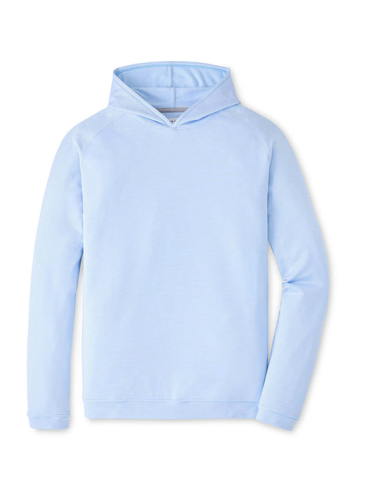 Peter Millar Men's Collegiate Pine Sugar Stripe Hoodie - Cottage Blue - SM
