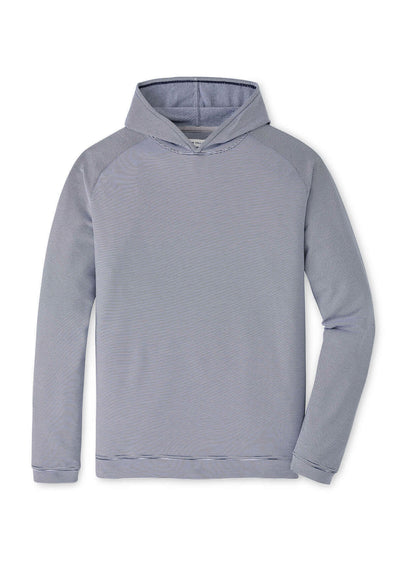 Peter Millar Men's Collegiate Pine Sugar Stripe Hoodie - Cottage Blue - MD