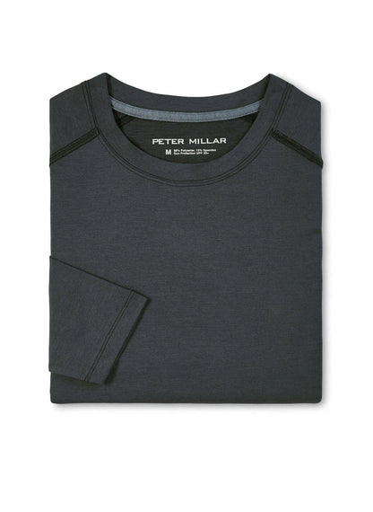 Peter Millar Men's Performance Aurora Long-Sleeve T-Shirt - Black - SM
