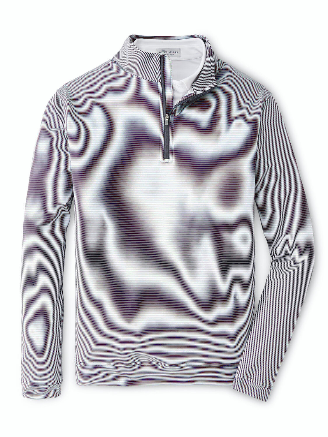 Peter Millar Men's Perth Sugar Stripe Quarter-Zip - Cottage Blue / White - 3XL