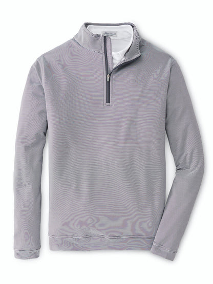 Peter Millar Men's Perth Sugar Stripe Quarter-Zip - Cottage Blue / White - 3XL