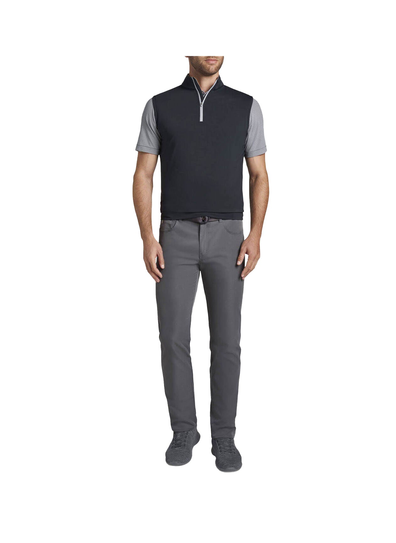 Peter Millar Men's Galway Performance Quarter-Zip Vest - Black - XL