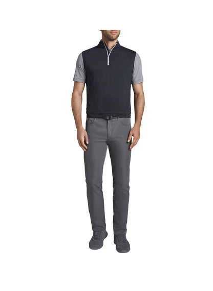 Peter Millar Men's Galway Performance Quarter-Zip Vest - Black - XL