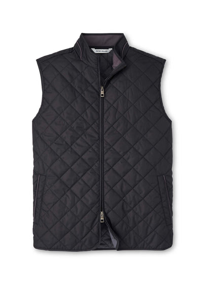 Peter Millar Men's Essex Quilted Vest - Black - SM