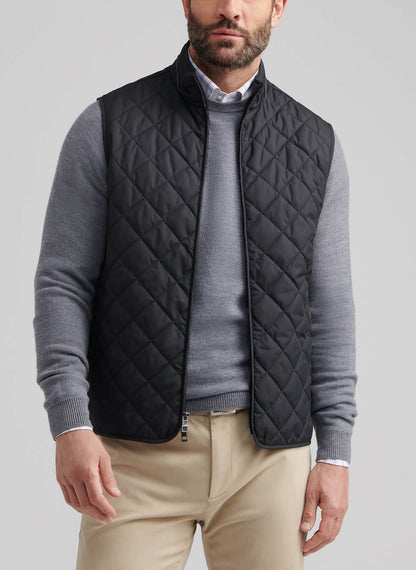 Peter Millar Men's Essex Quilted Vest - Black - MD