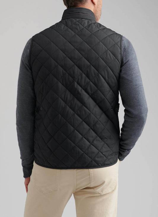 Peter Millar Men's Essex Quilted Vest - Black - LG