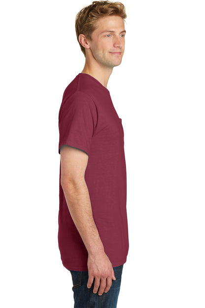 Merlot Port & Company Beach Wash Garment-Dyed Pocket Tee. PC099P