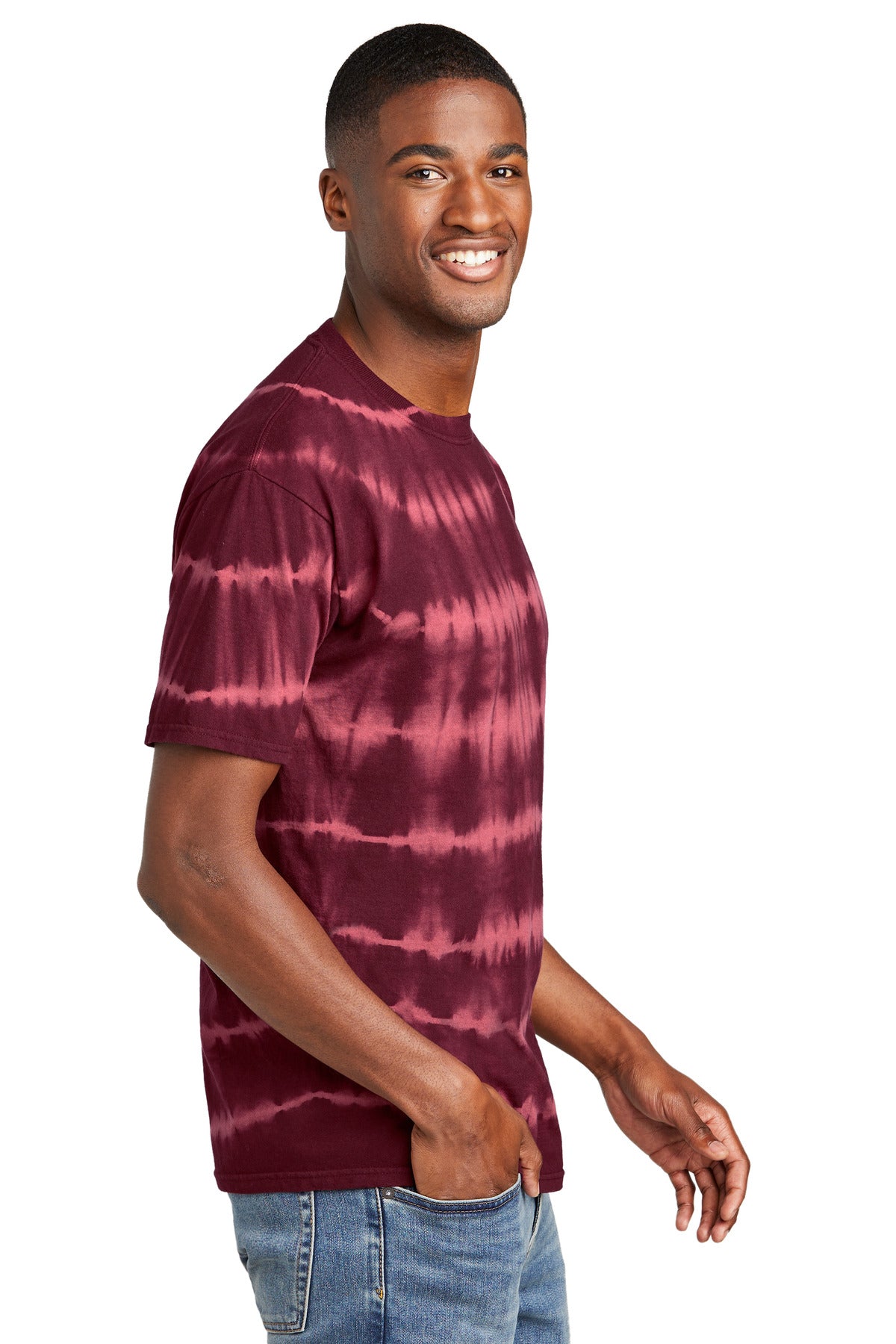 Merlt/Burg Port & Company Allover Stripe Tie-Dye Tee PC142