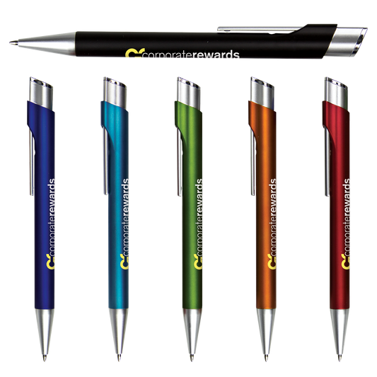 Black Metallic Pen with Silver Accents