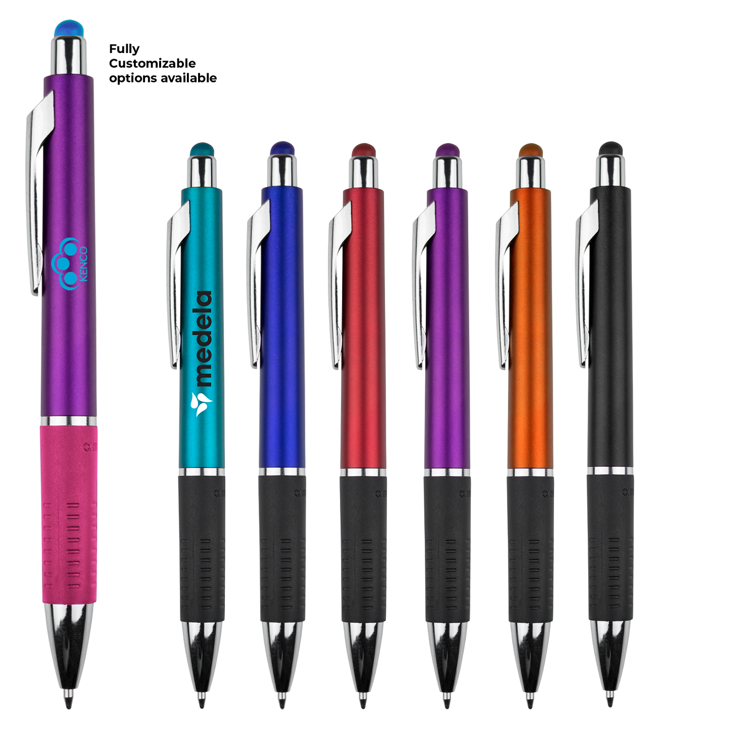 Black Metallic Stylus Gripper Pen