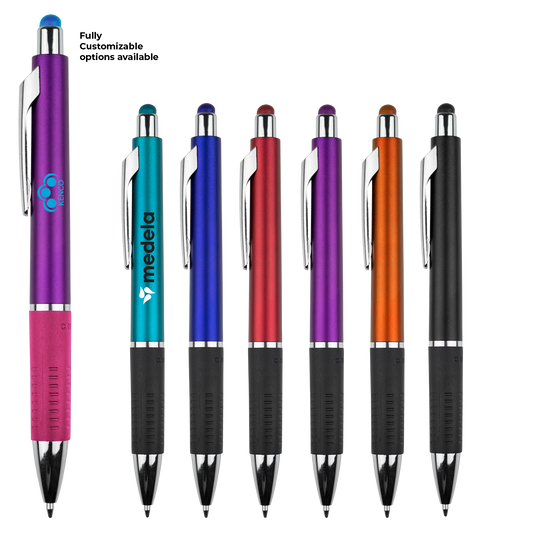 Black Metallic Stylus Gripper Pen