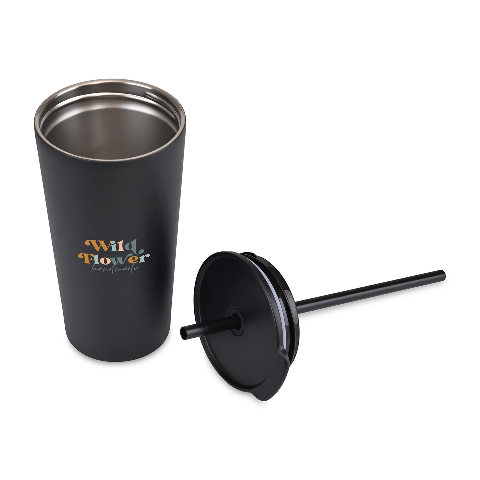 Black Aviana™ Rowan Recycled Straw Tumbler - 17 Oz.