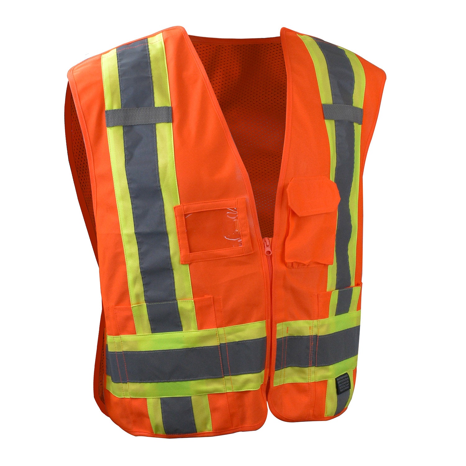 SV020X-2 Heavy Duty 7-Pocket Tear Away Cruiser Vest X-Back - Hi Vis Orange - Size XL
