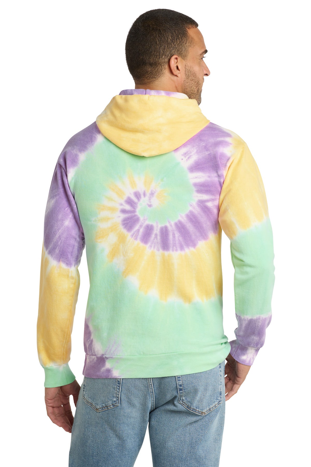 MintRnbw Port & Company Tie-Dye Pullover Hooded Sweatshirt. PC146
