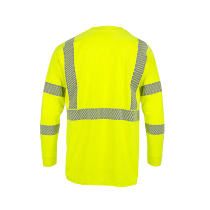 ST921 Men's Long Sleeve FR T-shirt with Class 3 Segmented Reflective Tape - Hi-Vis Green - Size 2X