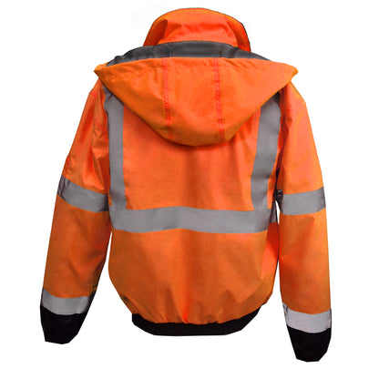 SJ11QB Type R Class 3 Weatherproof Bomber Jacket with Quilted Liner - Hi-Vis Green - Size 2X