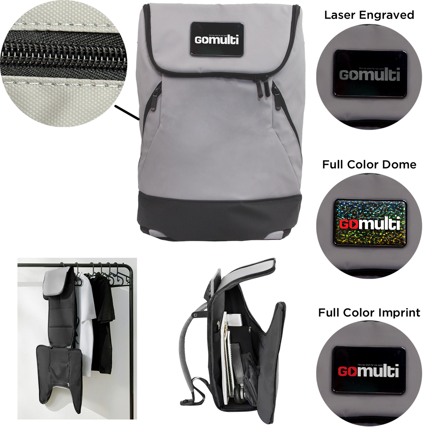 Grey Multifunctional Backpack