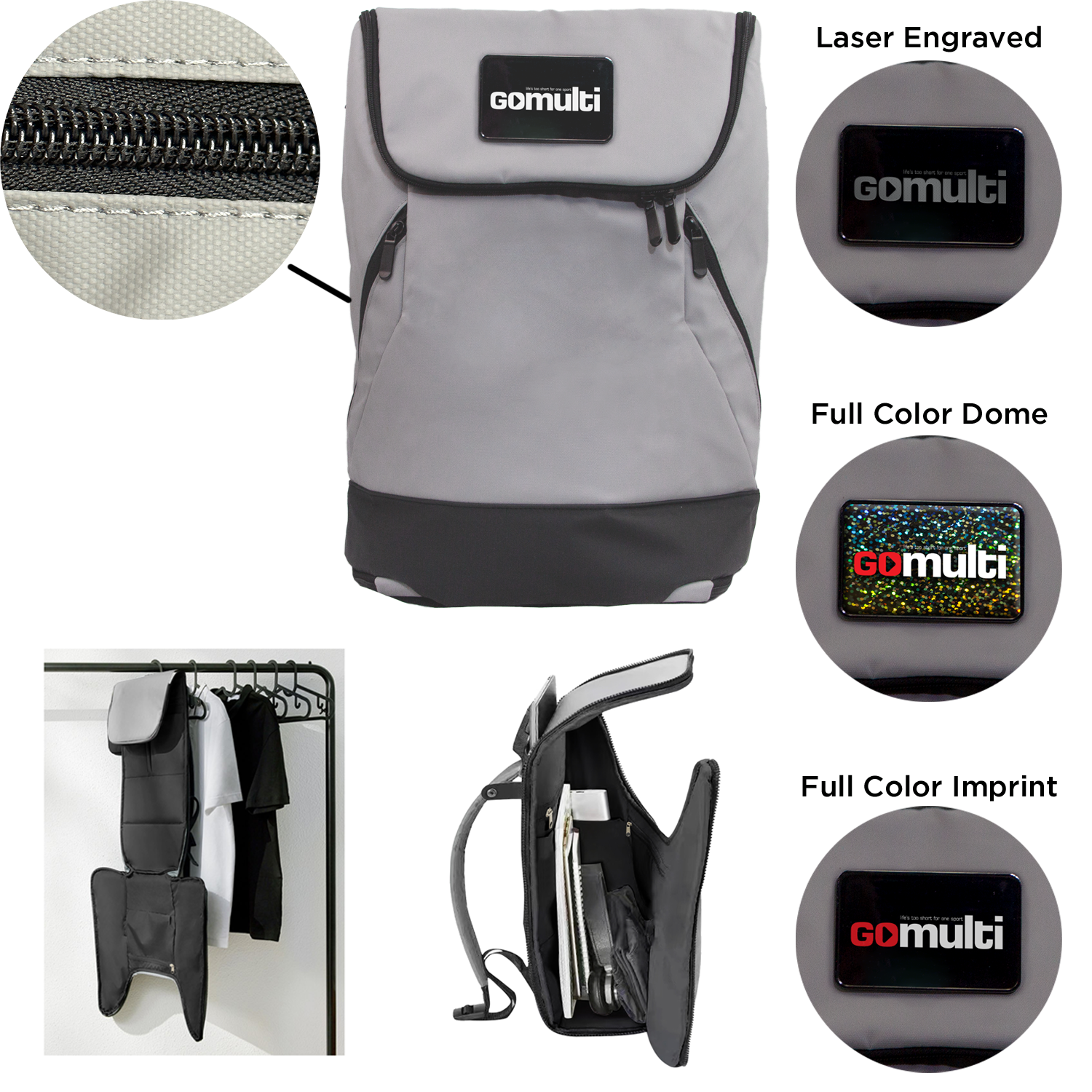 Grey Multifunctional Backpack
