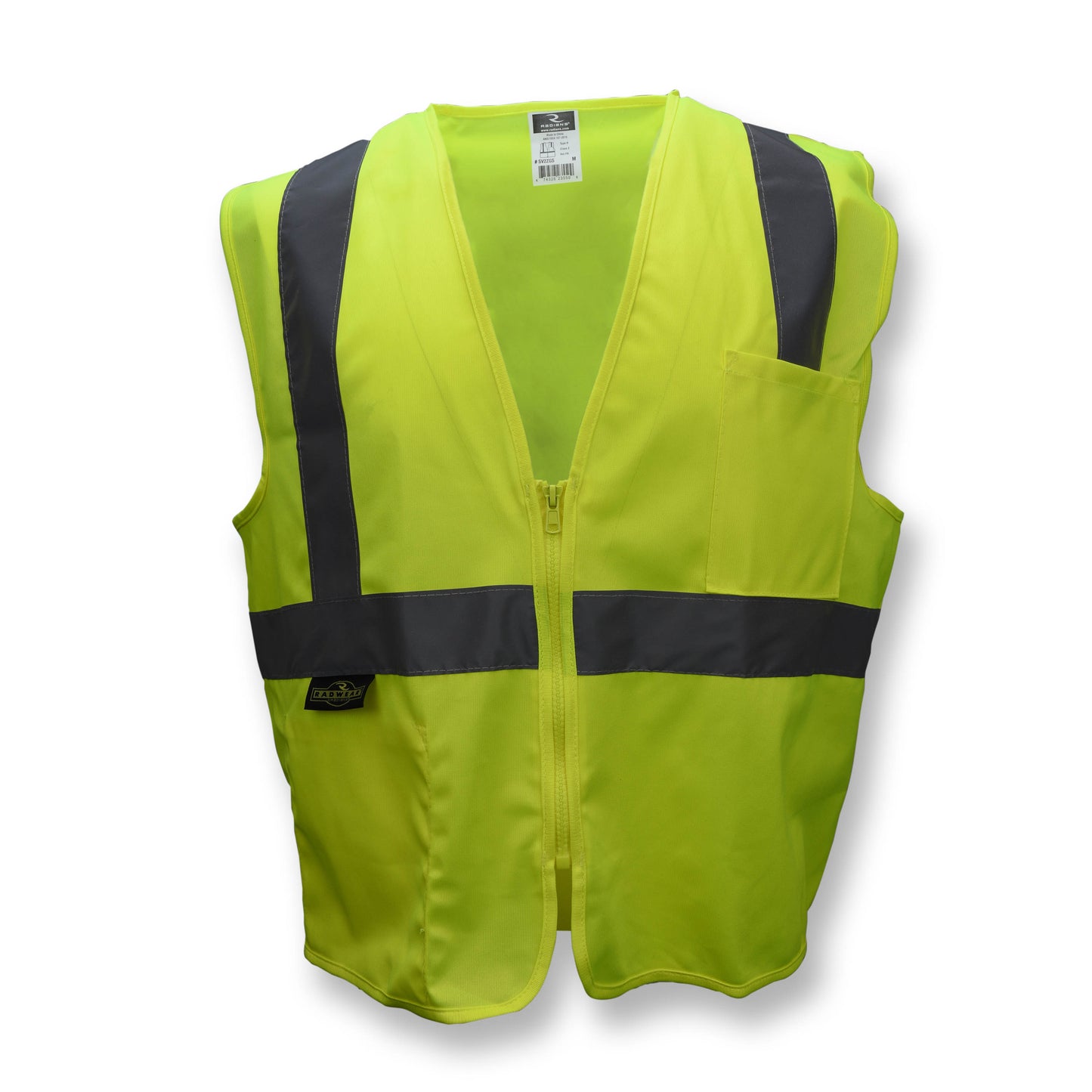 SV2Z Economy Type R Class 2 Solid Safety Vest with Zipper - Green - Size 2X