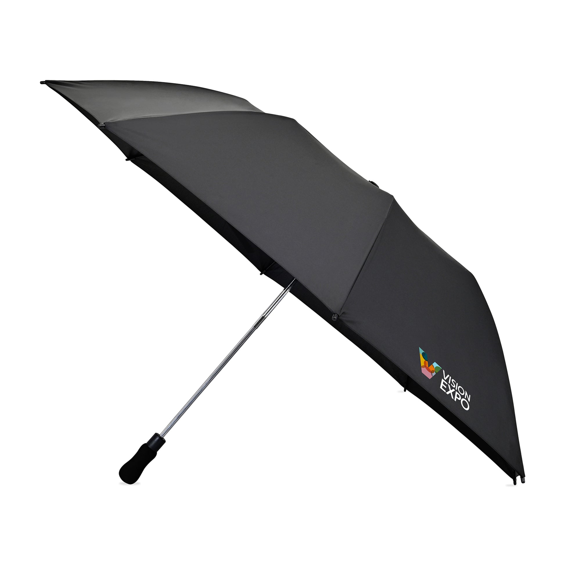 Black Elements 58" Recycled Auto Open Travel Folding Umbrella