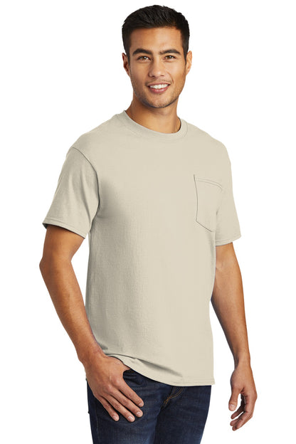 Natural Port & Company - Tall Essential Pocket Tee. PC61PT