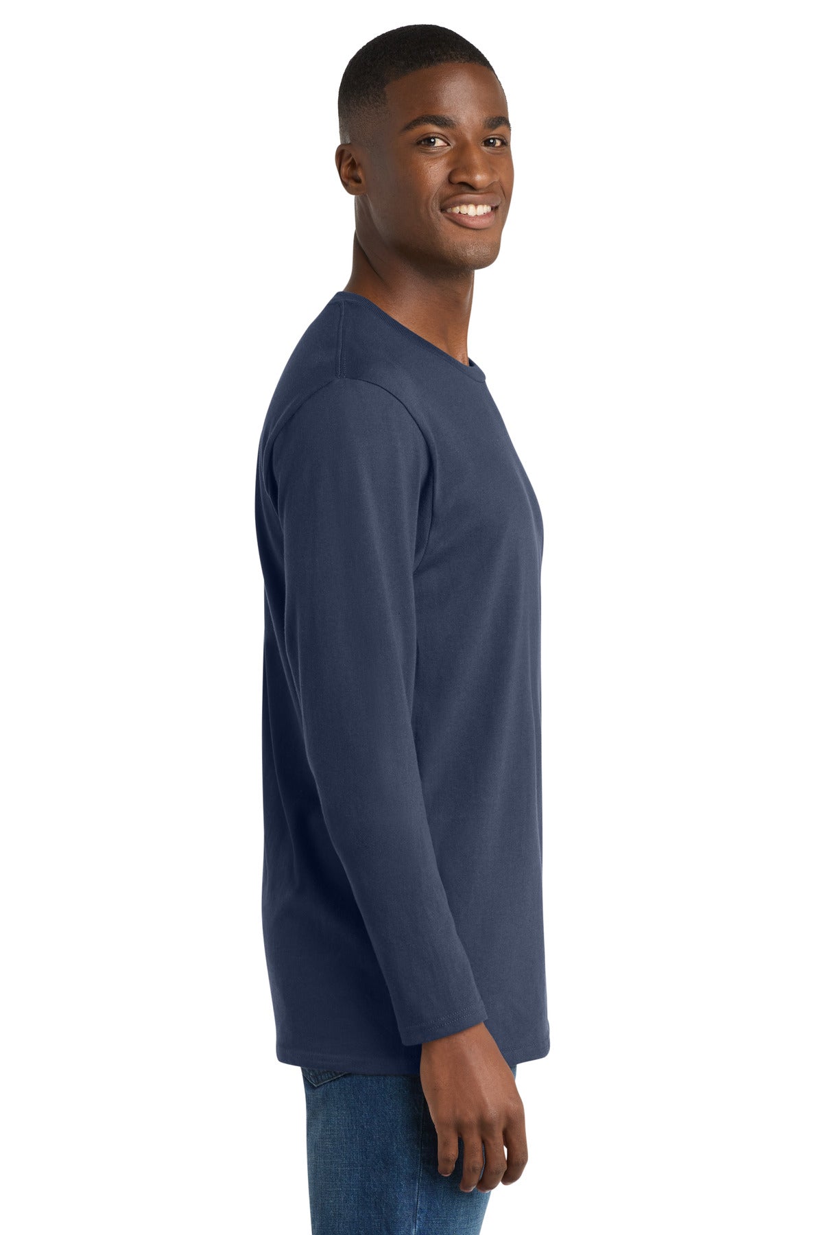 Navy Blue Port & Company Long Sleeve Bouncer Tee PC600LS