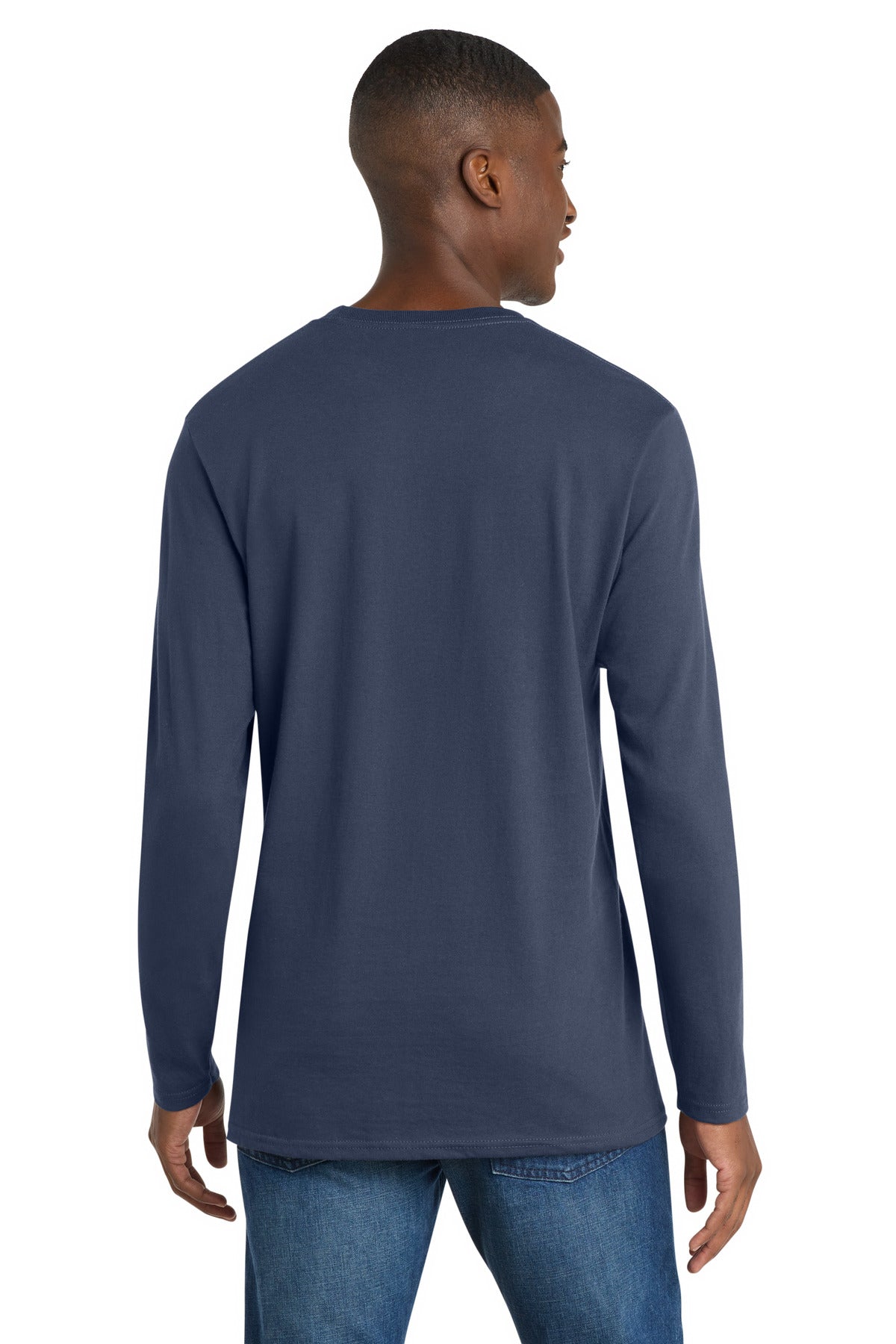 Navy Blue Port & Company Long Sleeve Bouncer Tee PC600LS